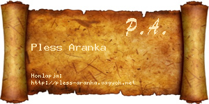 Pless Aranka névjegykártya
