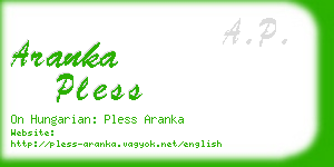 aranka pless business card